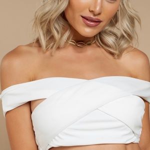 off the shoulder bikini top